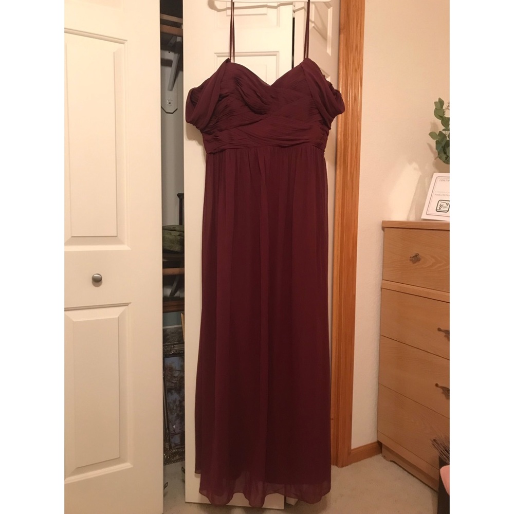 Burgundy Revelry Kennedy Chiffon Bridesmaid Dress